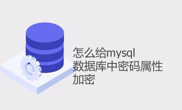 怎么给mysql数据库中密码属性加密