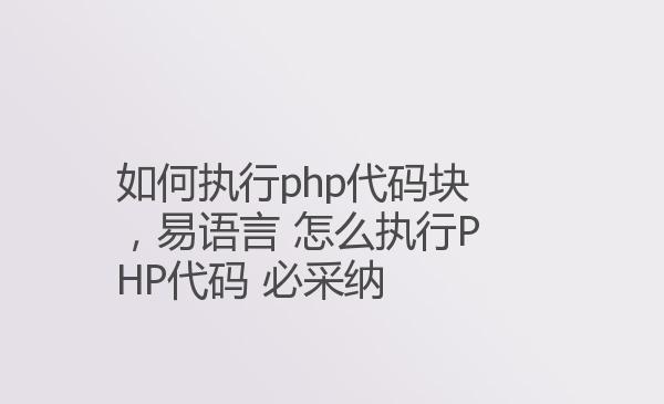 如何执行php代码块，易语言 怎么...